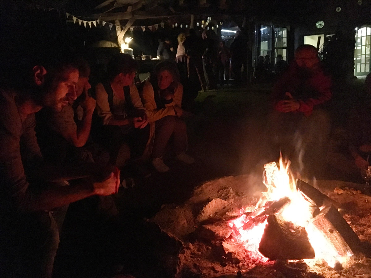 Interesting conversations and lively stories around the fire every evening